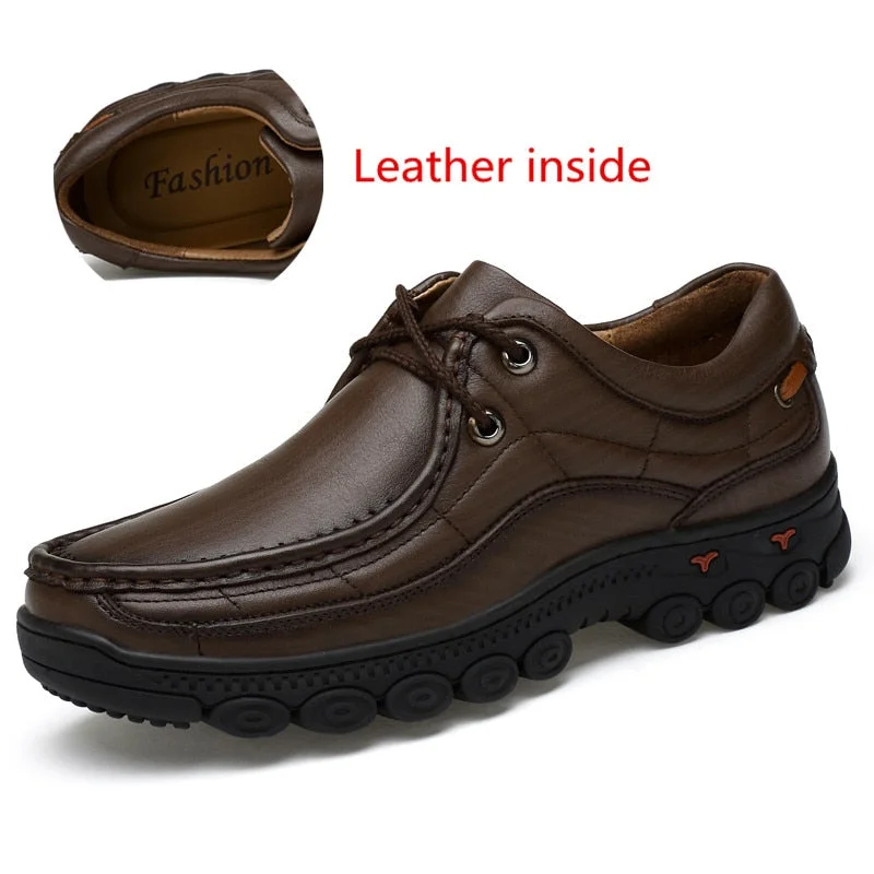 Big Size 36-48 Mens Shoes British 100% Genuine Leather Business Casual Shoes for Men Comfortable Walking Shoe Male Flats 2021