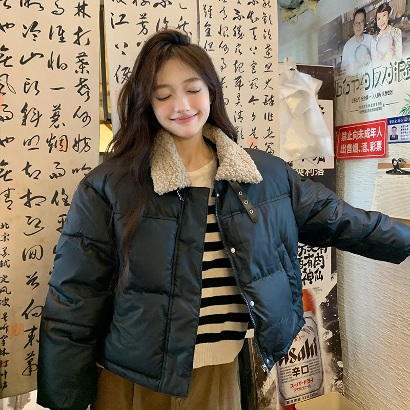 Woherb This Year's Popular Hot Style Winter Coat Female Retro Stitching Down Cotton-Padded Jacket Small Short Cotton-Padded Jacket Jacket Tide-Outfit Ideas
