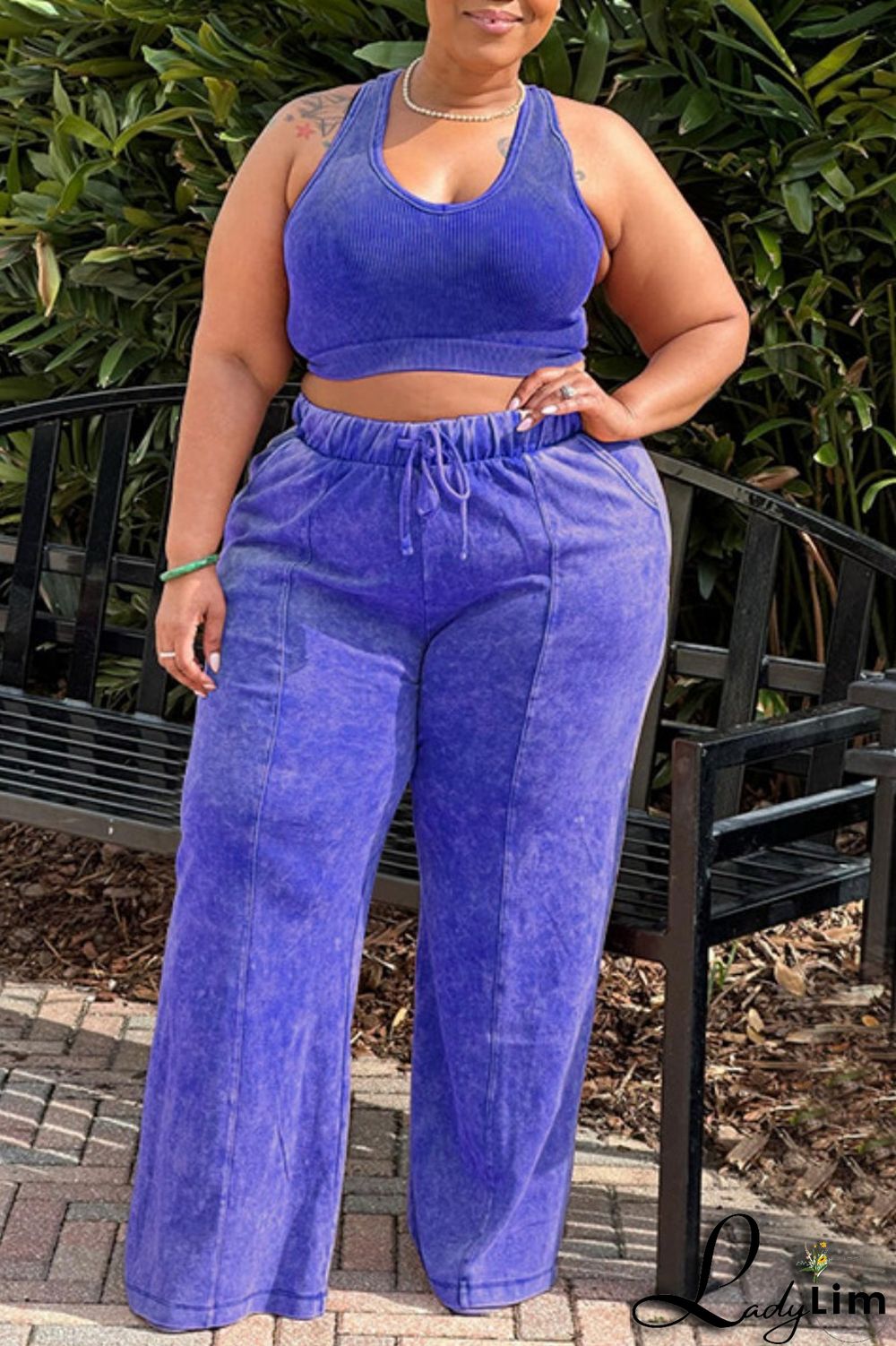 Black Gray Casual Solid Vests Pants O Neck Plus Size Two Pieces