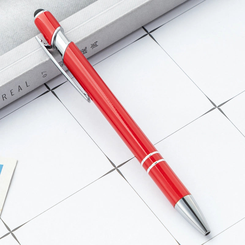 Factory Metal Pressing Pen Meji Capacitor Ballpoint Pen Aluminum Rod Spray Glue Gift Pen Touchscreen Stylus Printing Logo