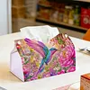 DIY Diamond Art Tissue Box Holder Bird PULeather Diamond Art Desktop Organizer Resin Rhinestone Storage Organizers Gem Art Home Office Decor Craft Gift for Women