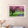 Pink Tree And Footpath | Full Round Diamond Painting Kits