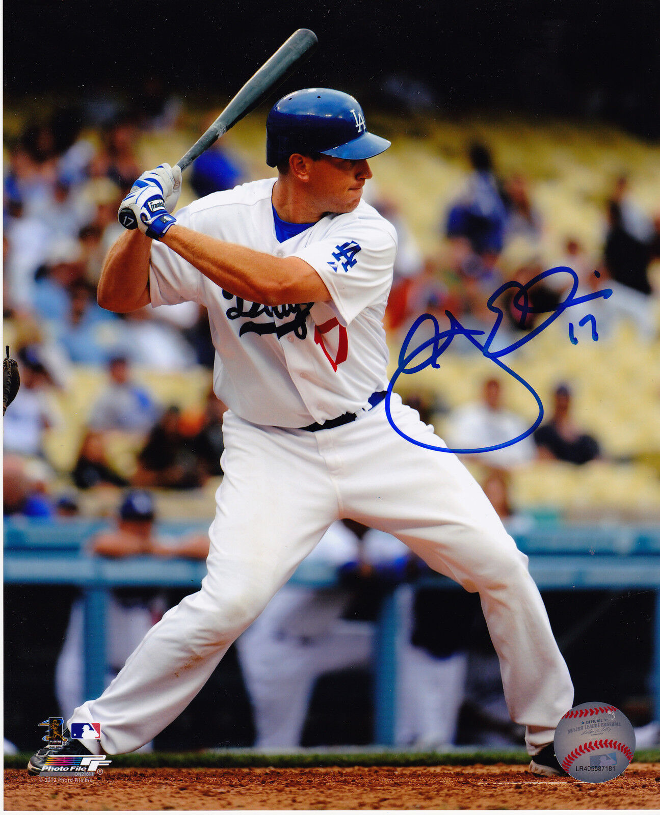 A.J. ELLIS LOS ANGELES DODGERS ACTION SIGNED 8x10