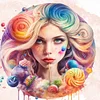 (40*40cm)Candy Girl - Full Round Drill Diamond Painting