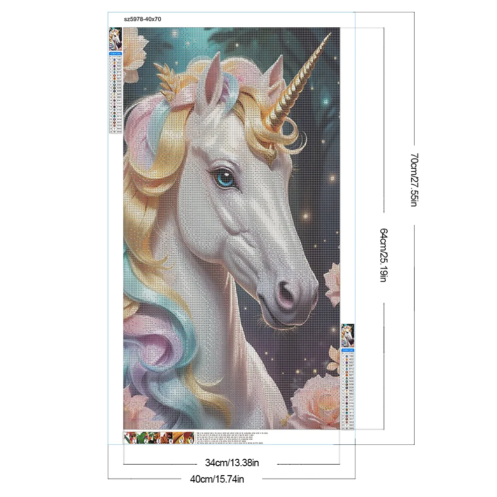 Diamond Painting - Full Round Drill - Unicorn(Canvas|40*70cm)