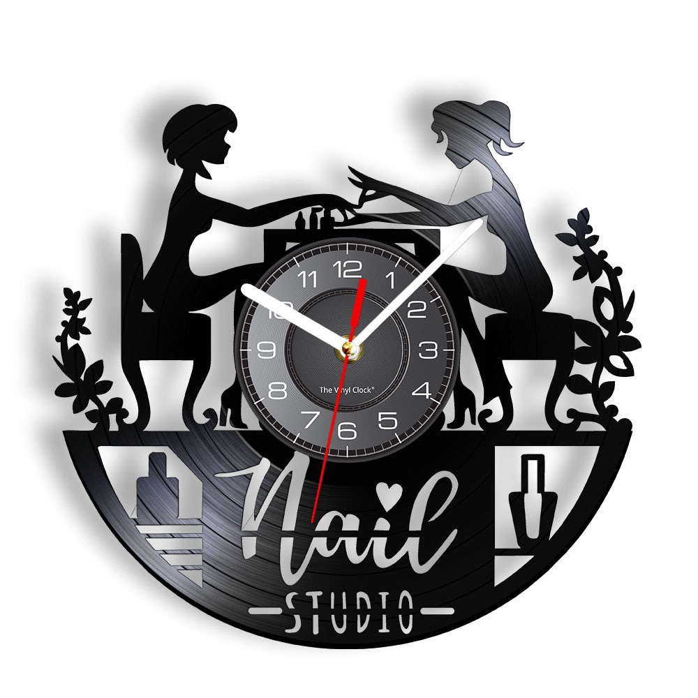 

Nail Studio Album Re-purposed Reco - Vinyl Record Wall Clock - Without LED, 501 Original