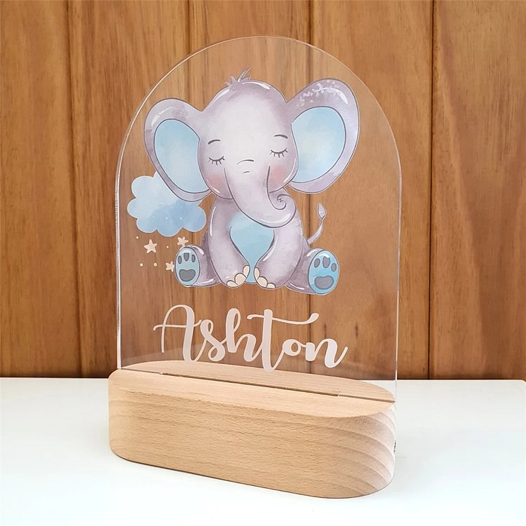 Luz nocturna 3D de elefante bebé LED personalizada / Cambio de 7