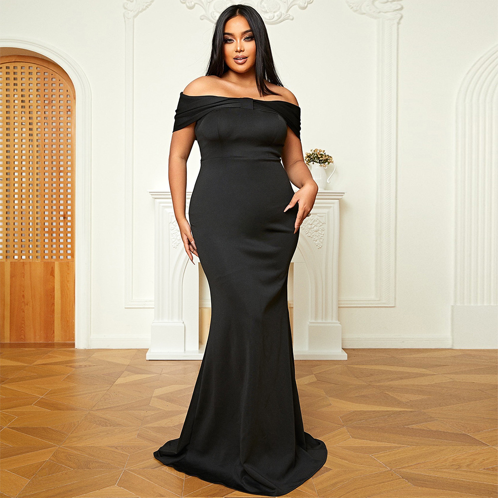 Plus Size Women Long Wedding Party Light Luxury Evening Dress Women - Ootddress