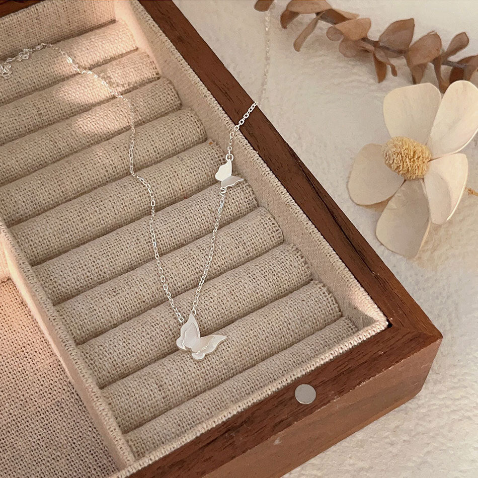 925 Sterling Silver Japanese / Korean Butterfly Silver Necklaces