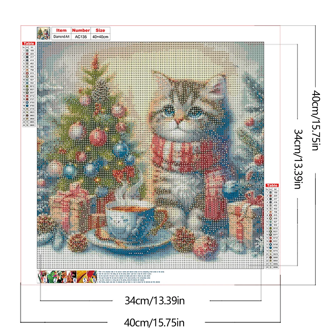 Diamond Painting - Full Round Drill - Cat(Canvas|Canvas|40*40cm)