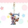 1pc DIY Flower Letter Diamond Painting Double-Sided Keychains