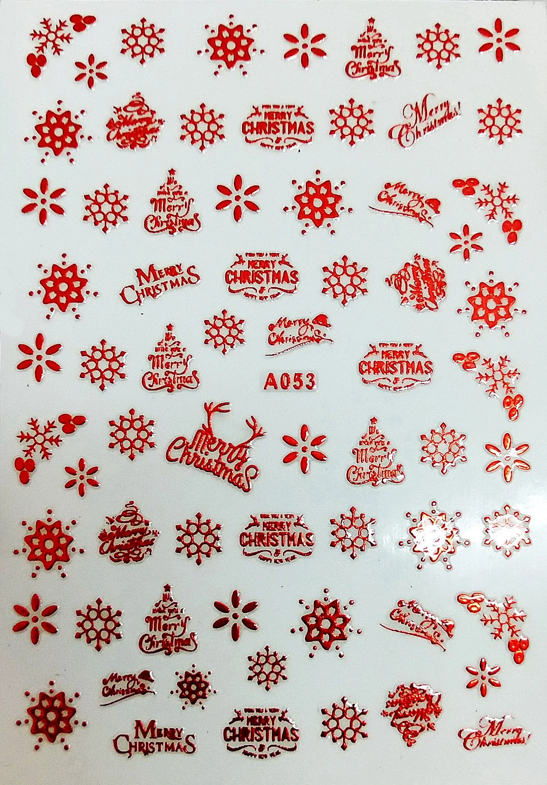 Merry Christmas 3D Elk Nail Art Decals Nail Sticker Manicure Red Laser Gold Silver White Snow Sticker for Nail Design Decoration-Nail Inspo