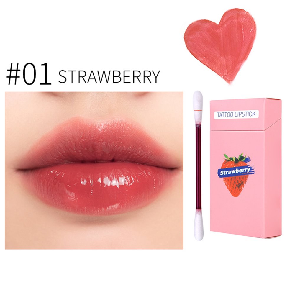 Shecustoms™ 20 Pcs/Box Tattoo Lipstick Cotton Swab Lip Gloss Waterproof Long Lasting Liquid Lipstick Non-stick