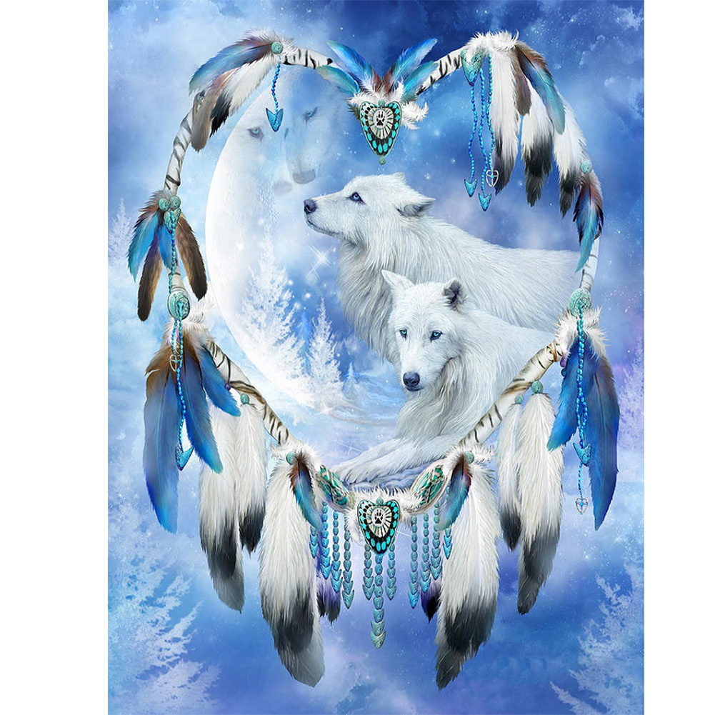 

(Multi-Size) Wolf Dreamcatcher - Round/Square Drill Diamond Painting - 30*40CM, Square diamond, 501 Original