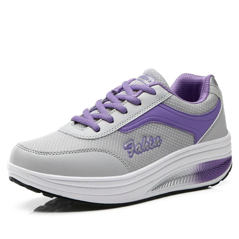 WGZNYN 2022 Platform Sport Shoes For Women Sneakers Pu Leather Breathable Comfortable Fashion Womens Walking Casual Shoes