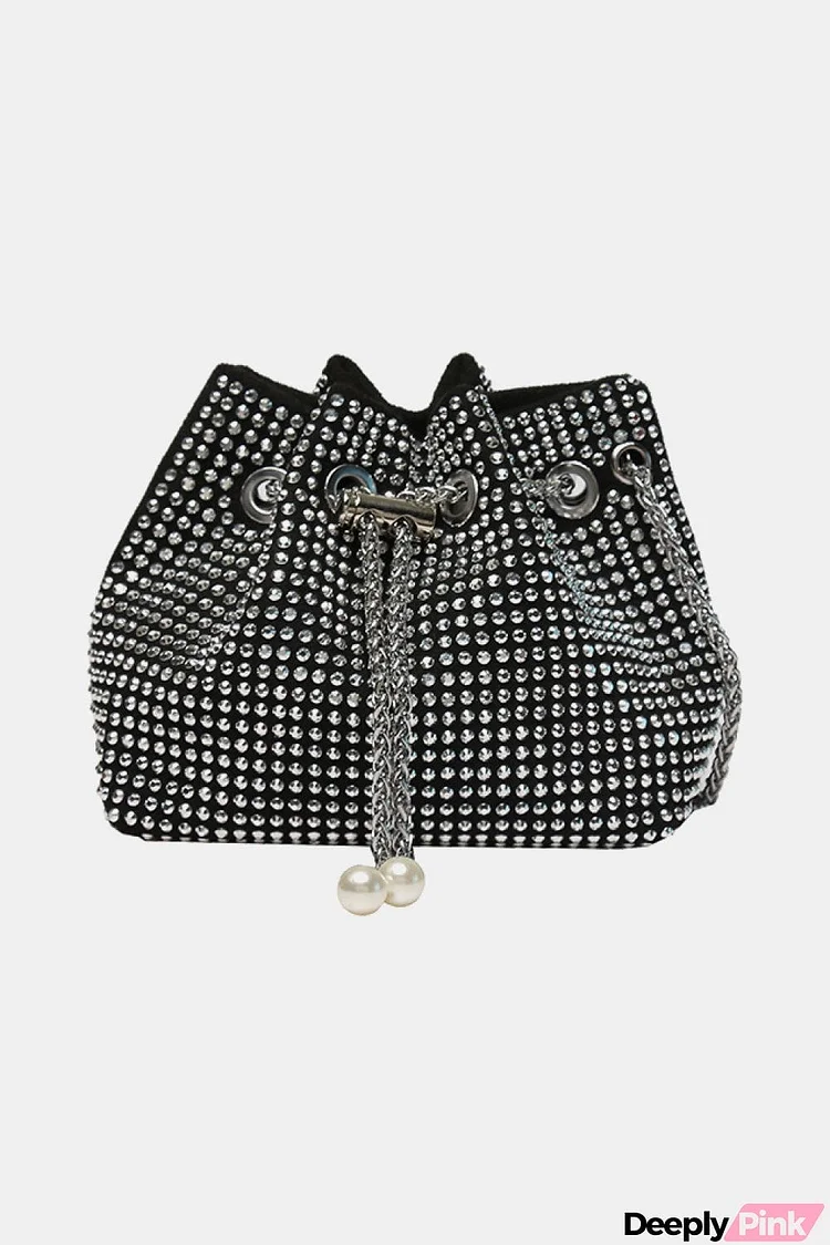 Rhinestone Polyester Bucket Bag