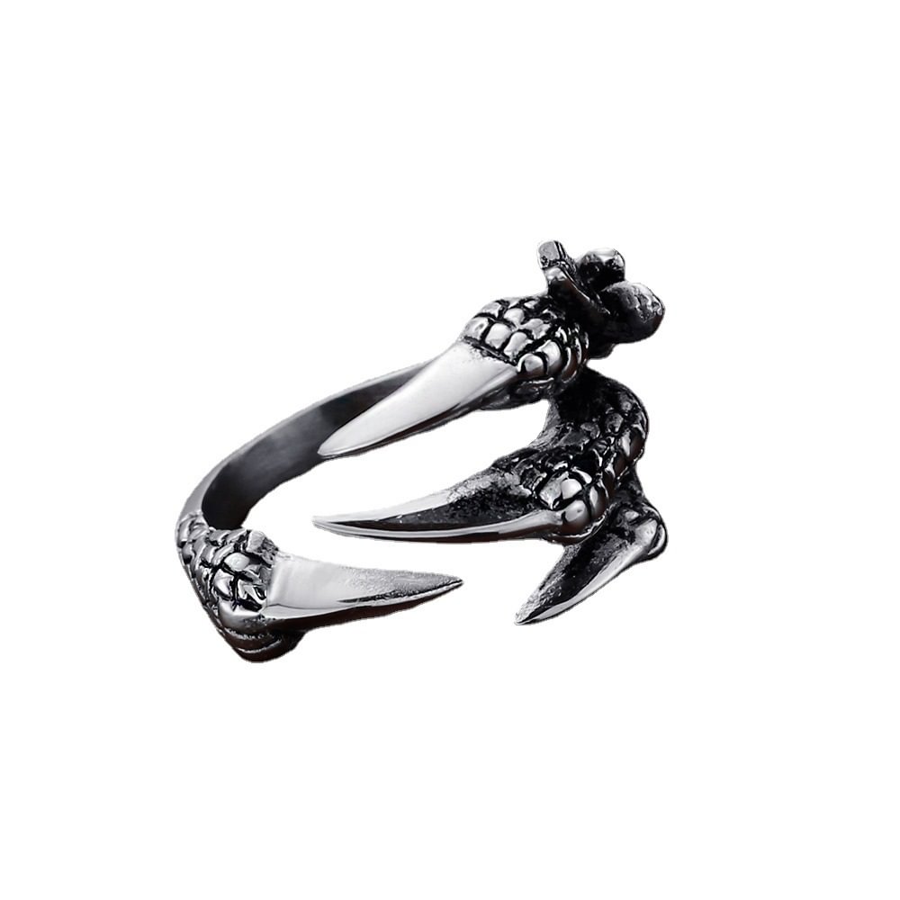 Dragon ring titanium steel dragon claw ring hand jewelry open ring punk accessories