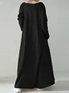 V-Neck Long Sleeve Loose Maxi Dress
