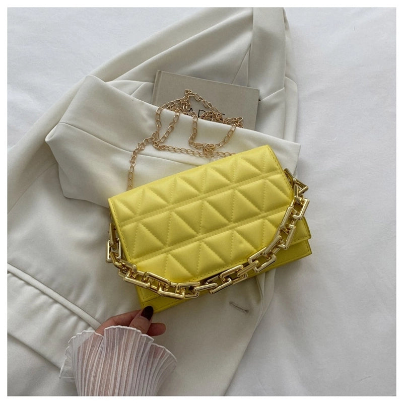 Women’s Medium Summer Pu Leather Elegant Streetwear Square Bag