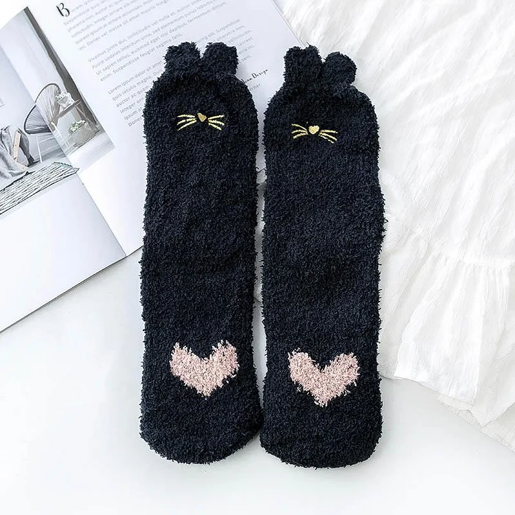 Cartoon Embroidery Kitty Socks