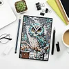 (US Local)5D DIY Owl Diamond Art Painting Notebook Kit Crystal Notepad Sketchbook Gifts