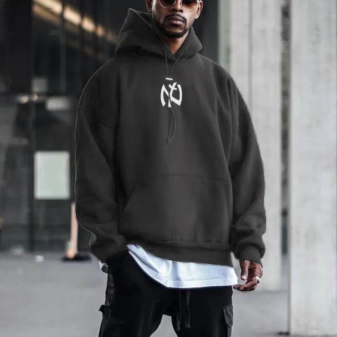 Men's Modern Casual Printed Color Long Sleeve Hoodie