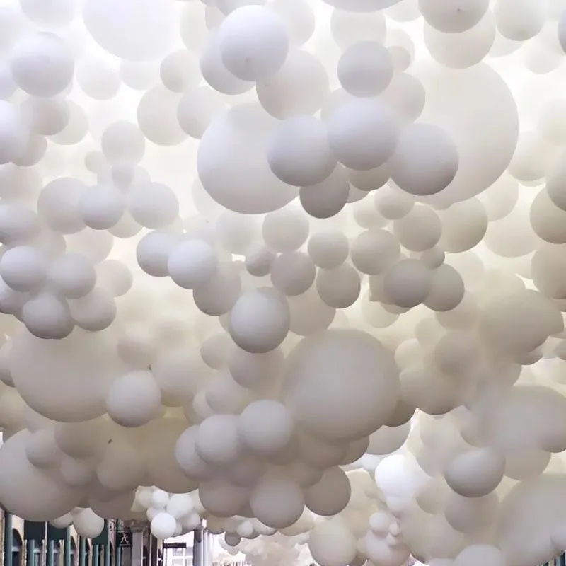 Pure White Balloons Wedding Decoration Kids Birthday Party Baby Shower Round Helium Latex Balloon Arch Garland 5/10/12/36inch