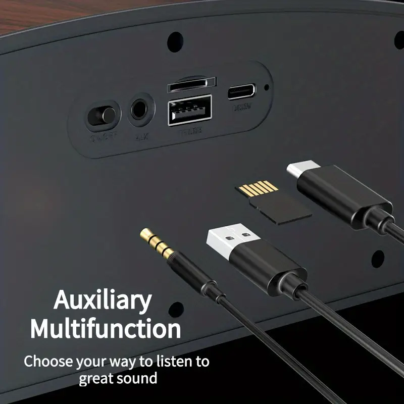 5 0 channel wireless speaker system with subwoofer wireless smart soundbar home theater stereo compatible with tv pc smartphone tablet ideal for parties gaming movies elegant wood grain portable design with low frequency type c and 5 watt and perfect gift for music lovers Product details 5