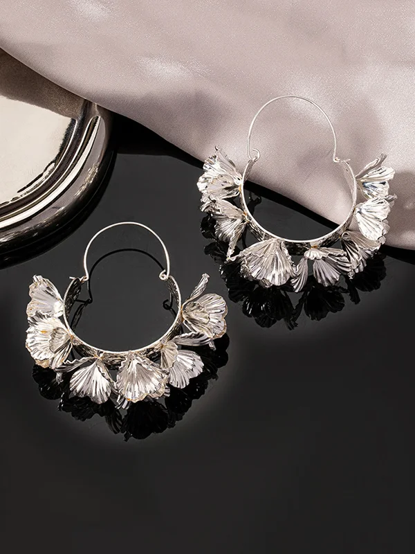 Flower Shape Geometric Earrings Accessories Drop Earrings