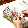 (24cm)Diamond Art Tissue Box DIY PU Napkin Cover for Home Decoration(Plant)