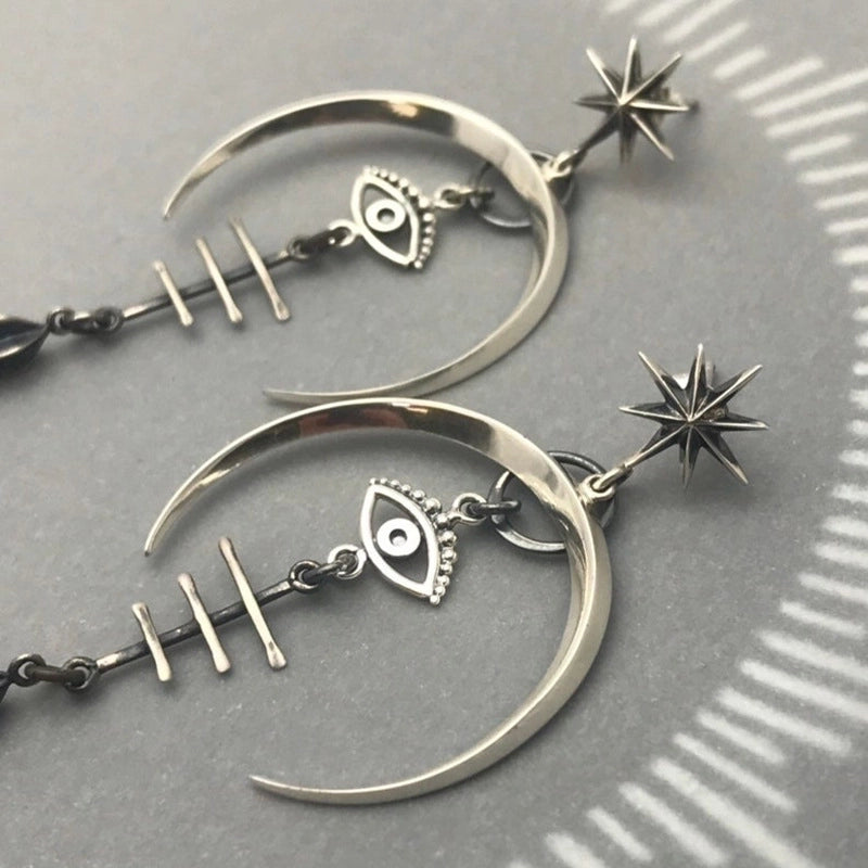 1 Pair Punk Devil’s Eye Plating Metal Drop Earrings