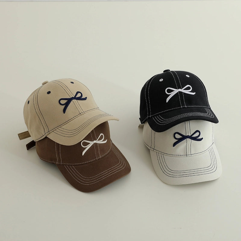 Children’s Hat Spring And Autumn Korean Embroidered Bow Baseball Cap Sunshade Sun Protection Cap Sports Trendy Cap For Boys And Girls