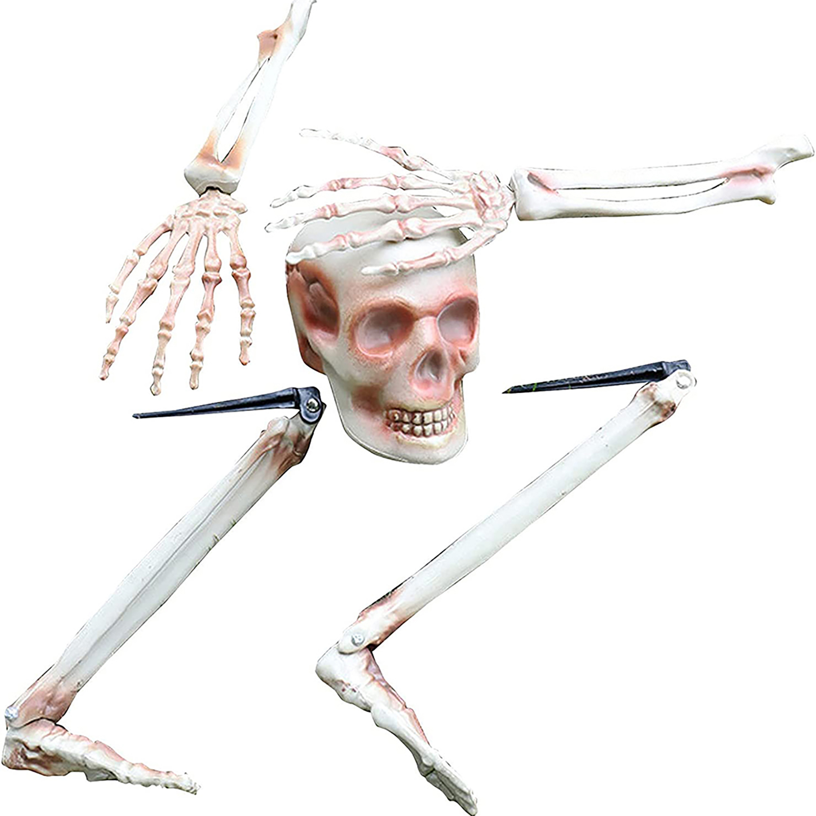 

Halloween Posable Skeletons-Plastic Skeleton Stakes Ground Breaker Set, 501 Original
