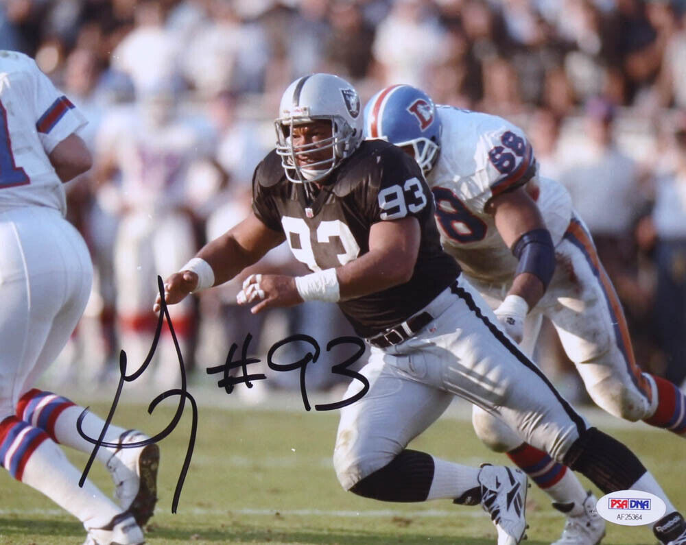 Greg Townsend Signed Los Angeles Raiders 8x10 Photo Poster painting (PSA COA)