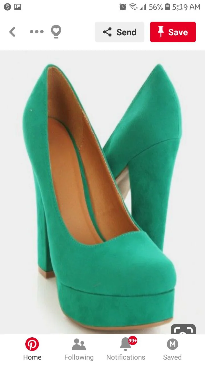 Custom Made Green Suede Chunky Heel Platform Pumps |FSJ Shoes