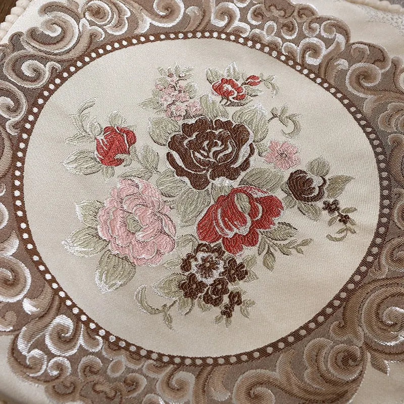 European Luxury Cushion Cover Floral Embroidered Pillow Case Home Decor Cushions For Sofa Living Room 50*50cm Throw Pillow Cover