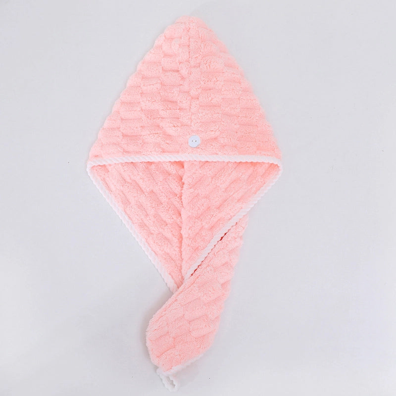 Cloud Lattice Towel Bath Towel Hair Drying Hat Shower Cap Women’s Household Water Absorbent Quick-drying Hair-free Thickened Wearable Bath