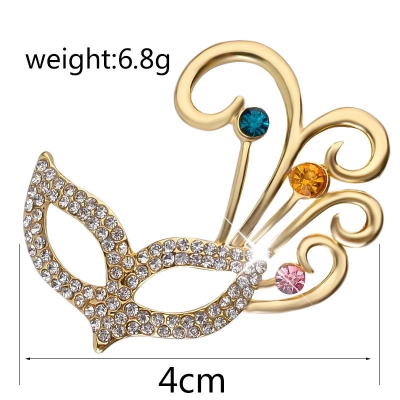 Fashion Pin Letter Butterfly Alloy Inlay Rhinestones Women’S Brooches