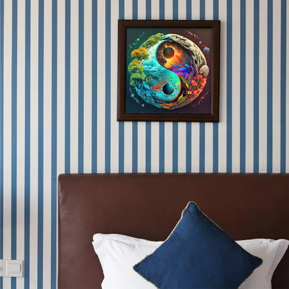 11CT Full Stamped Cross Stitch - Tai Chi(Canvas|40*40CM)