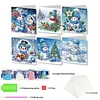 6pcs Diamond Painting Xmas Snowman Greeting Cards Congratulations Cards & Gifts
