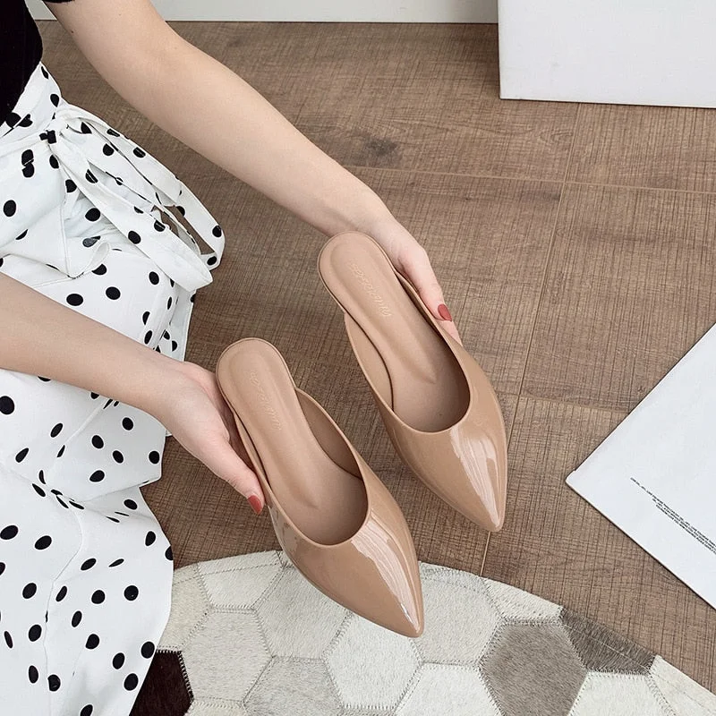 famous designer D'Orsay jelly med-high heels shoes woman pointed toe candy color pumps shallow mouth summer mules shoes sandals