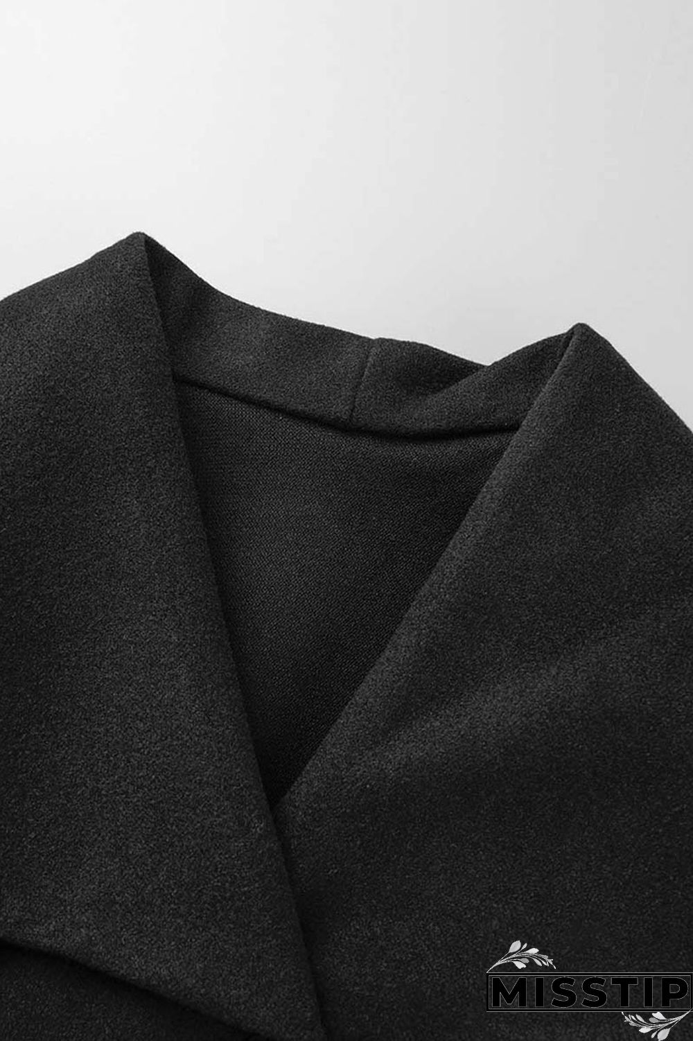 Black Casual Solid Patchwork Turndown Collar Outerwear