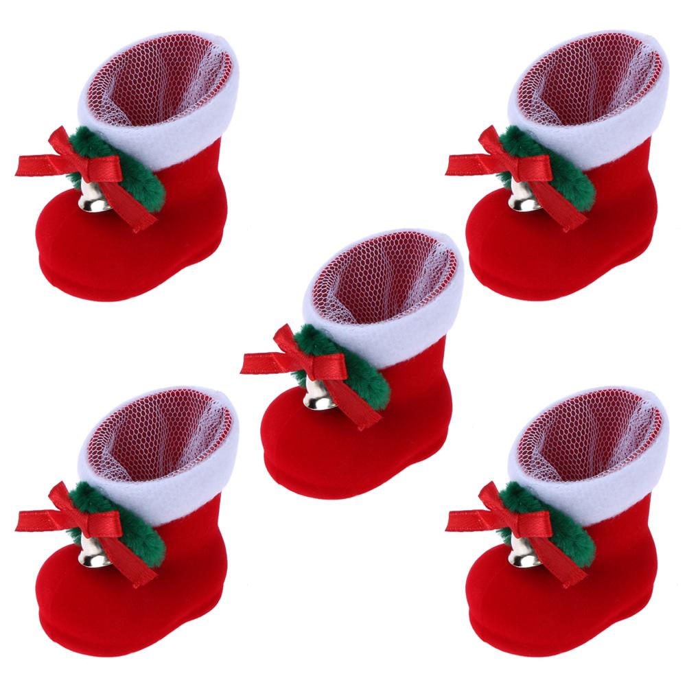 

5pcs Christmas Decor Santa Claus Candy Boots Home Party Gift Red Boots, 501 Original