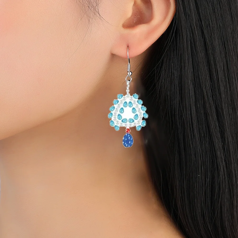 12 Pairs Diamond Painting Earrings DIY Diamond Art Earrings for Adults (C)