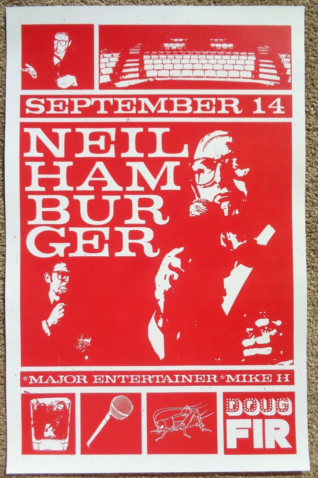 NEIL HAMBURGER 2014 Gig POSTER Comedy Portland Oregon Show