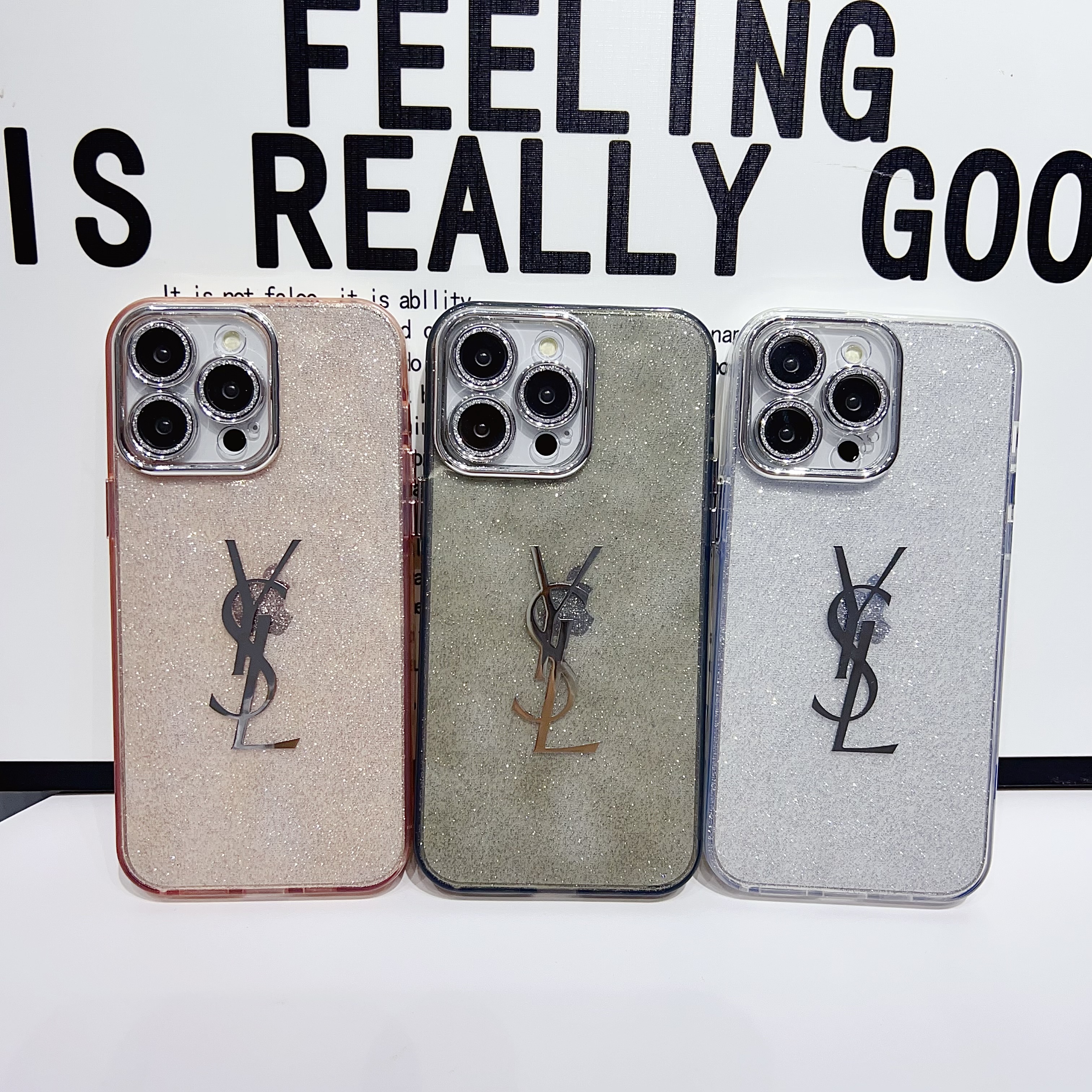 Classic YSL Electroplated Drop Protection Transparent Apple iPhone Case