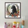 (US Only)Partial Embroidery cotton Thread 14CT Printed Cat Cross Stitch Kit 35x35cm