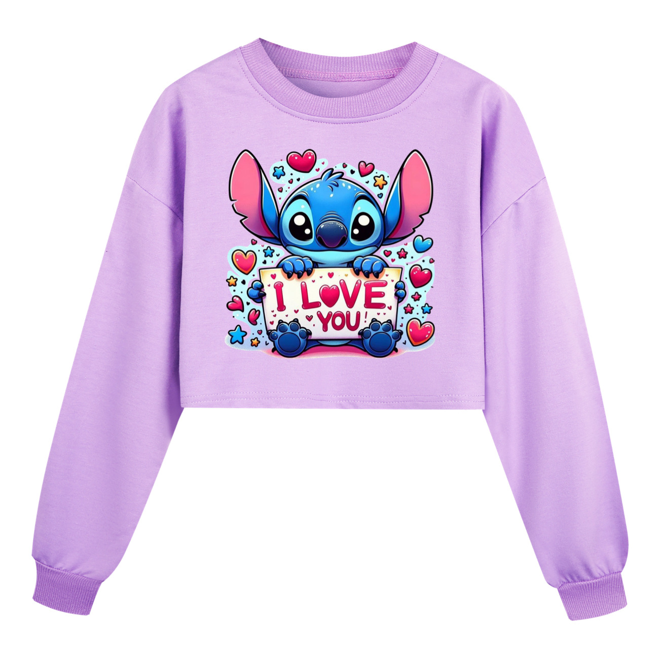 Stitch-Themed Girls' Loose Fit Sweatshirt & Casual Sport Set - Adorable and Comfy Outfit for Active Kids -Mayoulove