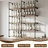 [US Local Warehouse] Industrial Pipe Shelf 5 Tier 72 Inch Industrial Wall Shelves with Solid Wood Plank Pipe Shelving Wall Mounted for Kitchen and Bar Shelving