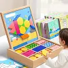 🔥 50% DE R&Eacute;DUCTION ! ✨ Puzzle Magn&eacute;tique en Bois - 180 Pi&egrave;ces G&eacute;om&eacute;triques, Apprentissage STEM, Bo&icirc;te de Rangement Portable 🧲🧩